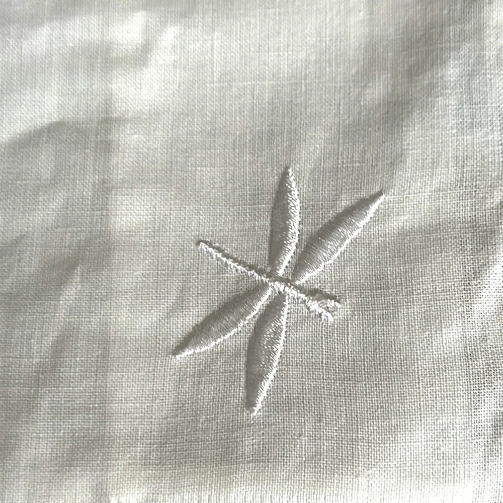 White embroidered dragonflies toilet paper holder two rolls for guest bathroom